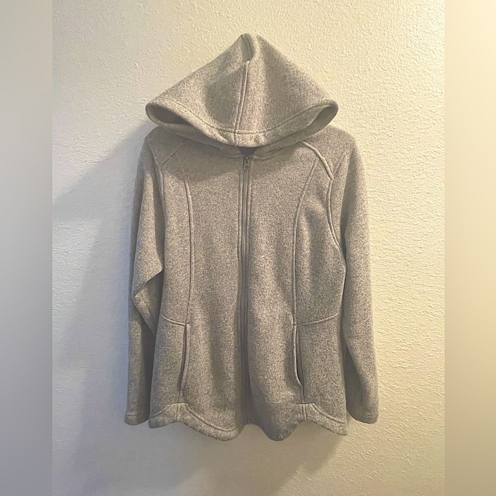 Fleece gray zip up hoodie